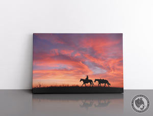 Cuadro Decorativo D056 - Caballos al Atardecer